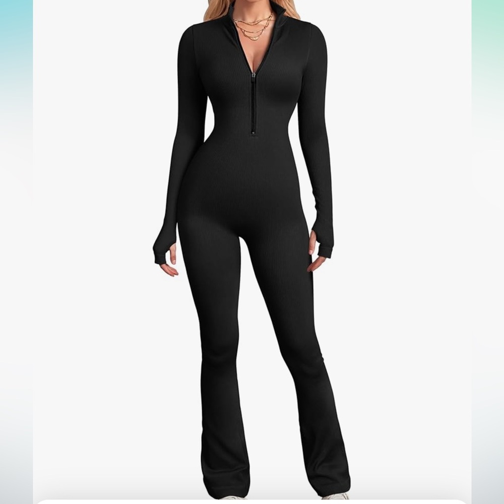 Black Charlies angel jumpsuit romper bell bottoms costume sexy pants sexy new - Picture 2 of 2